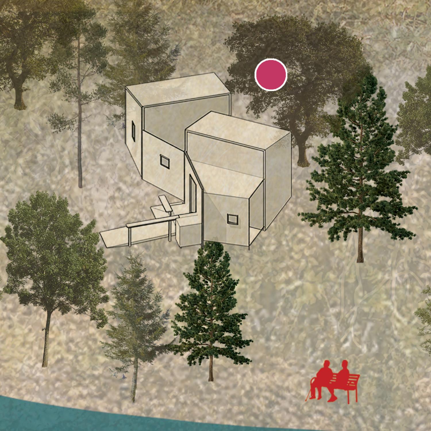 Multi-part house with a ramp accessing the front door.