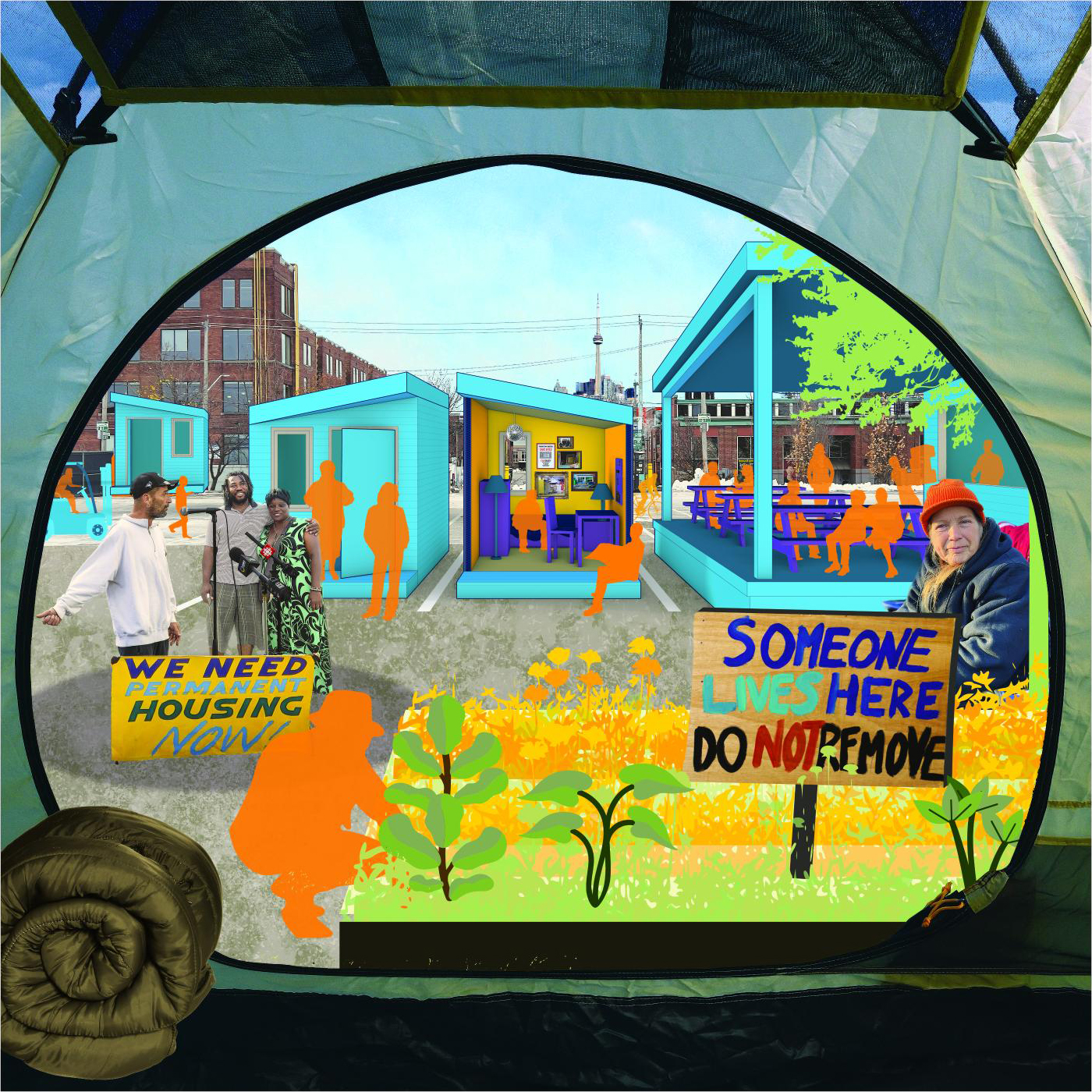 Leaving a tent and entering an intentional cabin community.